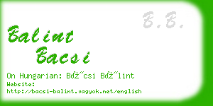 balint bacsi business card